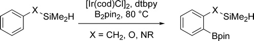 Silyl-Directed, Iridium-Catalyzed ortho-Borylation of Arenes. A One-Pot ortho-Borylation of Phenols, Arylamines, and Alkylarenes.