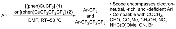 A Broadly Applicable Copper Reagent for  Trifluoromethylations and Perfluoroalkylations of Aryl Iodides and Bromides