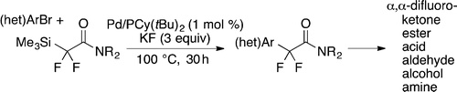Pd-Catalyzed α‑Arylation of Trimethylsilyl Enolates of α,α-Difluoroacetamides