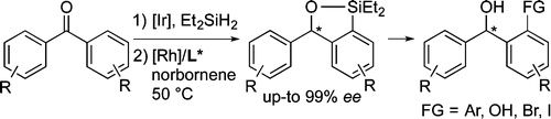 Rhodium-Catalyzed Enantioselective Silylation of Arene C-H bonds: Desymmetrization of Diarylmethanols