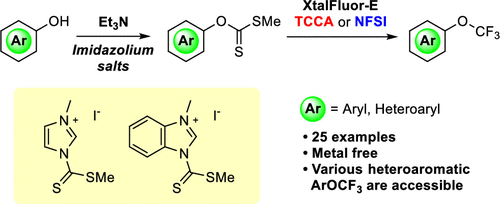 Sequential Xanthalation and O‑Trifluoromethylation of Phenols: A Procedure for the Synthesis of Aryl Trifluoromethyl Ethers